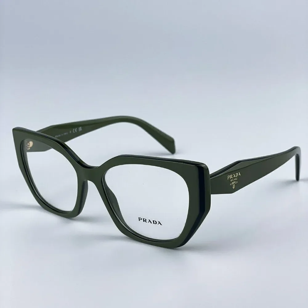 NEW Prada PR18WV 13J1O1 Sage Green Black Cat Eye Women Eyeglasses